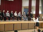 企画委員会代表児童の「歓迎のことば」の様子です。